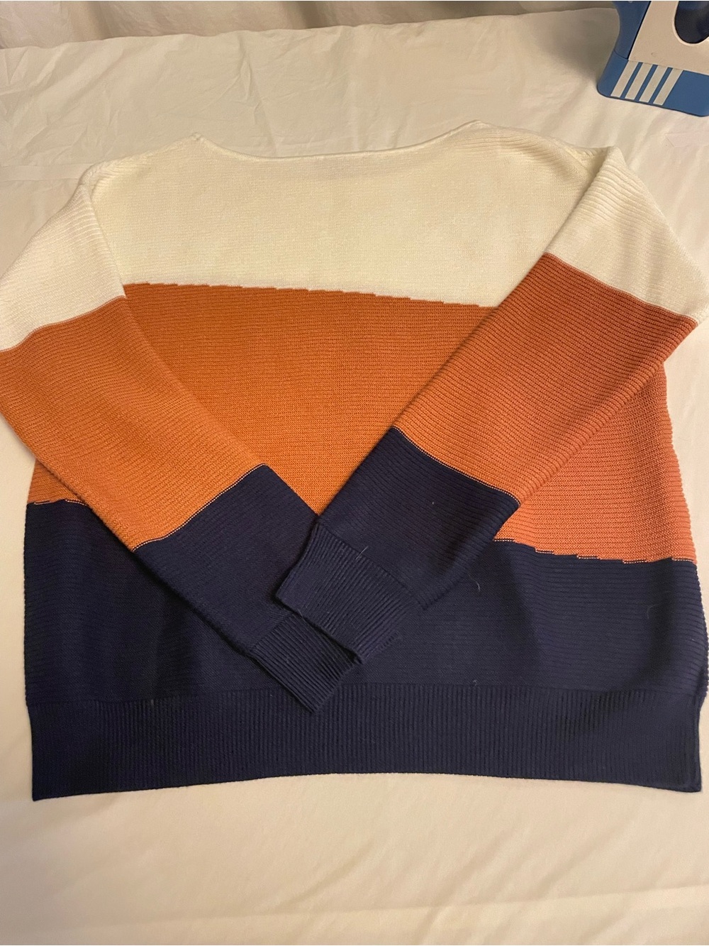 Evolution Color NAVY  Knit Sweater M Cream Terracotta size M
